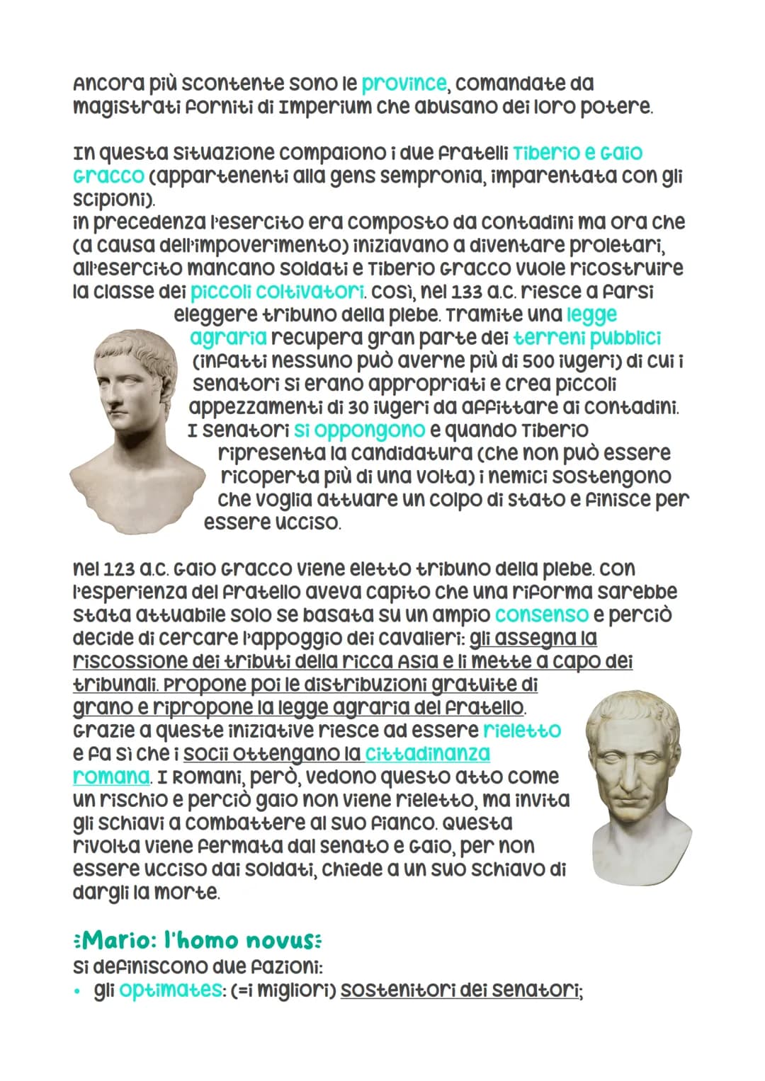 La crisi della Res publica
Una società in rapida evoluzione:
Attraverso le conquiste il territorio si era enormemente
ampliato e una parte d