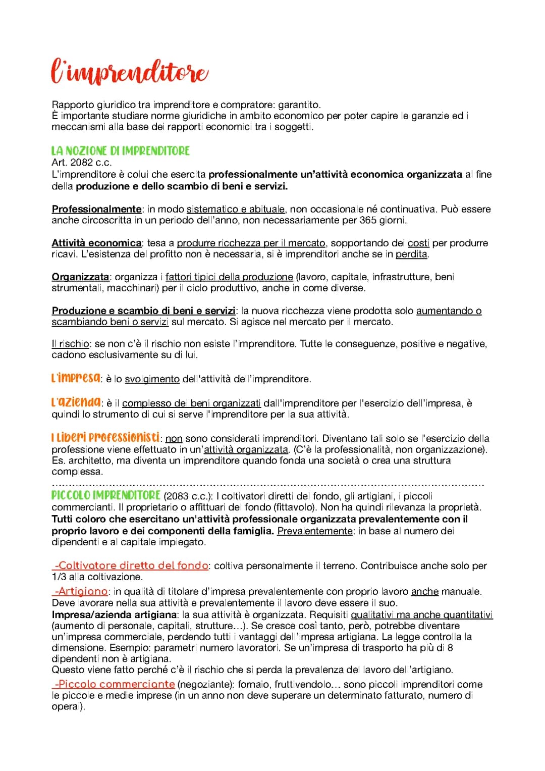 Imprenditore, azienda e società 