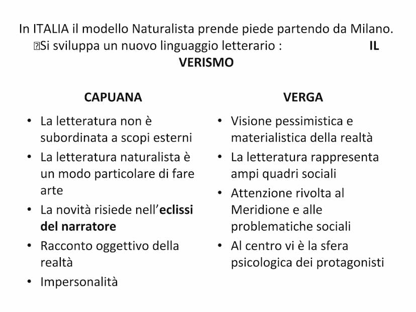 Realismo → corrente letteraria che aspira a rappresentare la
realtà così com'è, senza condizionamenti
NATURALISMO
(FRANCIA)
Soggetto preferi