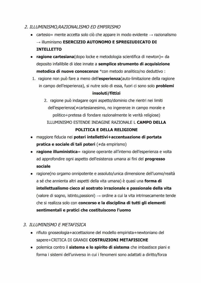 1. IL PROGRAMMA ILLUMINISTICO *18esimo secolo
• illuminismo mira ad esaltare i poteri razionali dell'uomo+avvalersi di
ragione in modo liber