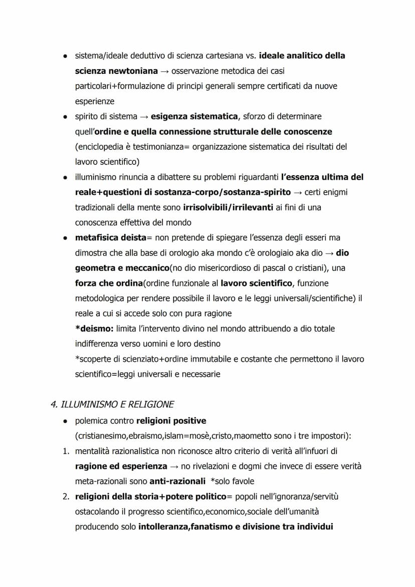 1. IL PROGRAMMA ILLUMINISTICO *18esimo secolo
• illuminismo mira ad esaltare i poteri razionali dell'uomo+avvalersi di
ragione in modo liber
