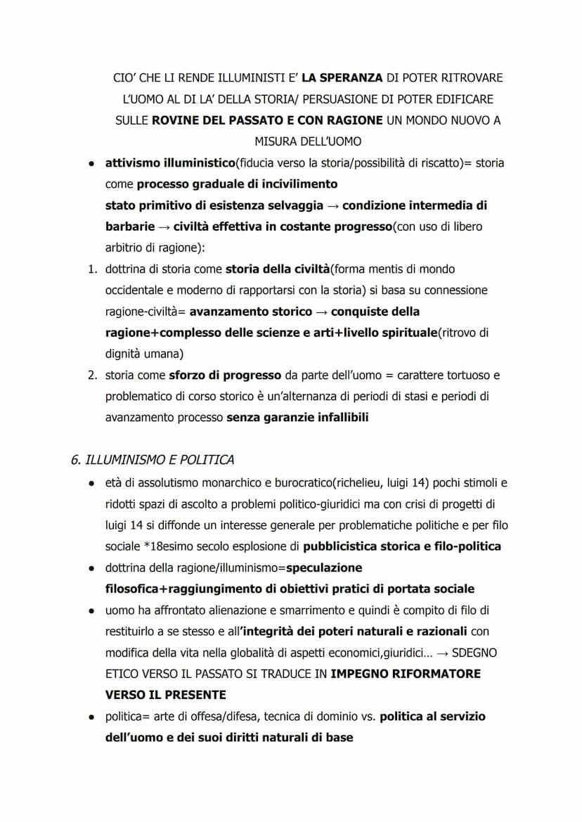 1. IL PROGRAMMA ILLUMINISTICO *18esimo secolo
• illuminismo mira ad esaltare i poteri razionali dell'uomo+avvalersi di
ragione in modo liber