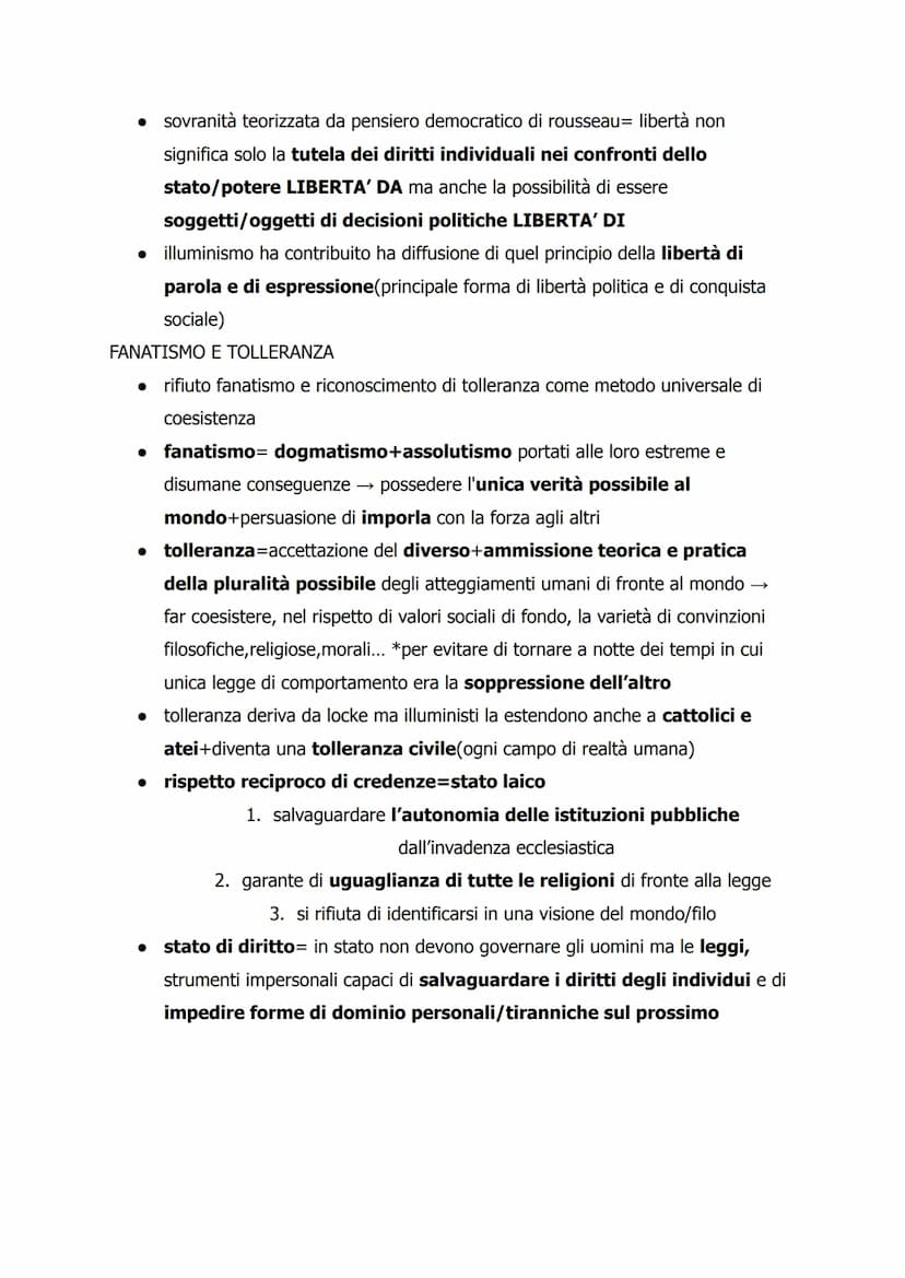 1. IL PROGRAMMA ILLUMINISTICO *18esimo secolo
• illuminismo mira ad esaltare i poteri razionali dell'uomo+avvalersi di
ragione in modo liber