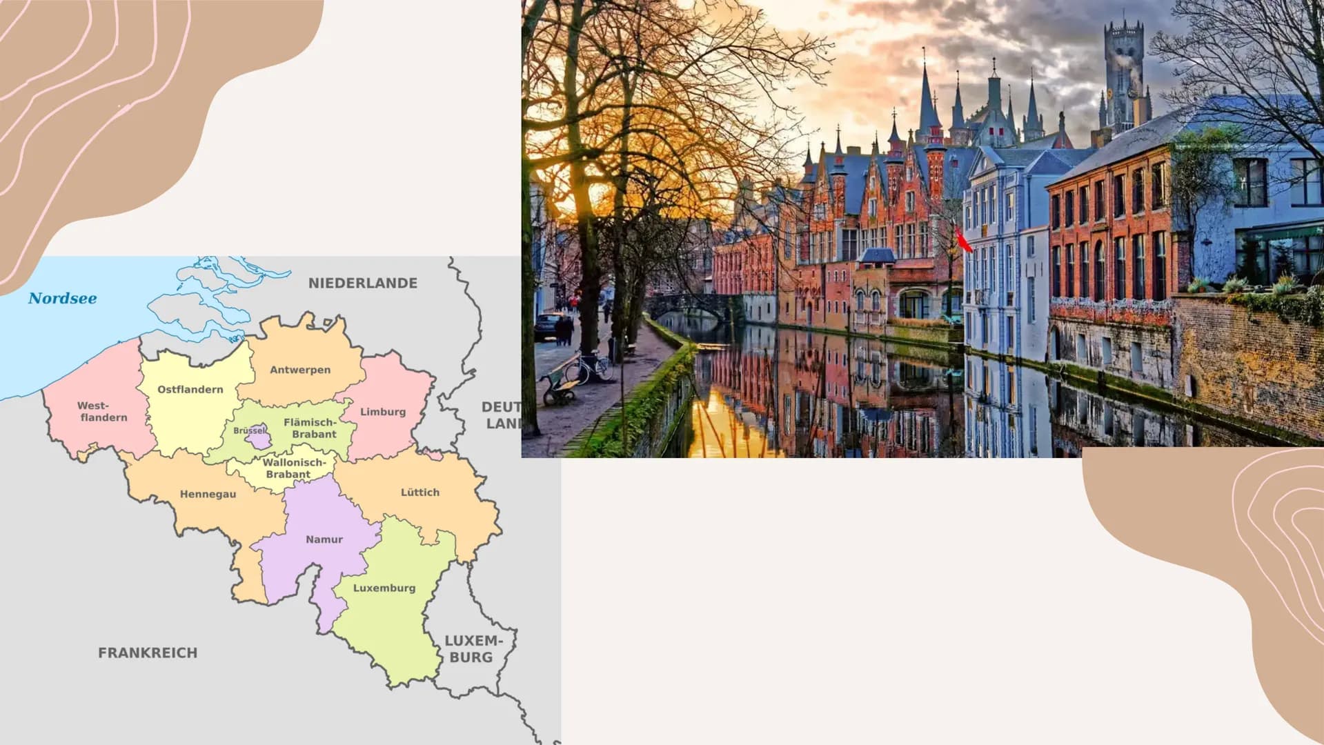 IL BELGIO INTRODUZIONE
Belgio è caratterizzato da 3 regioni naturali:
pianura, regioni collinari e i rilievi delle Ardenne.
Confina con la F