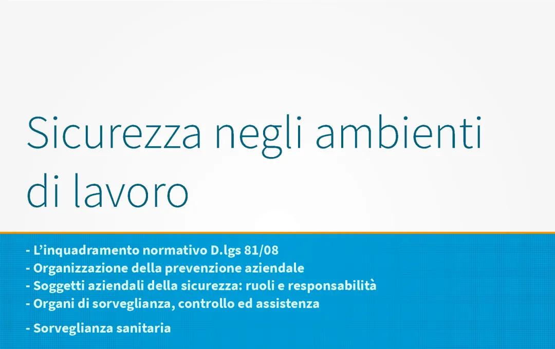 Sicurezza sul Lavoro
