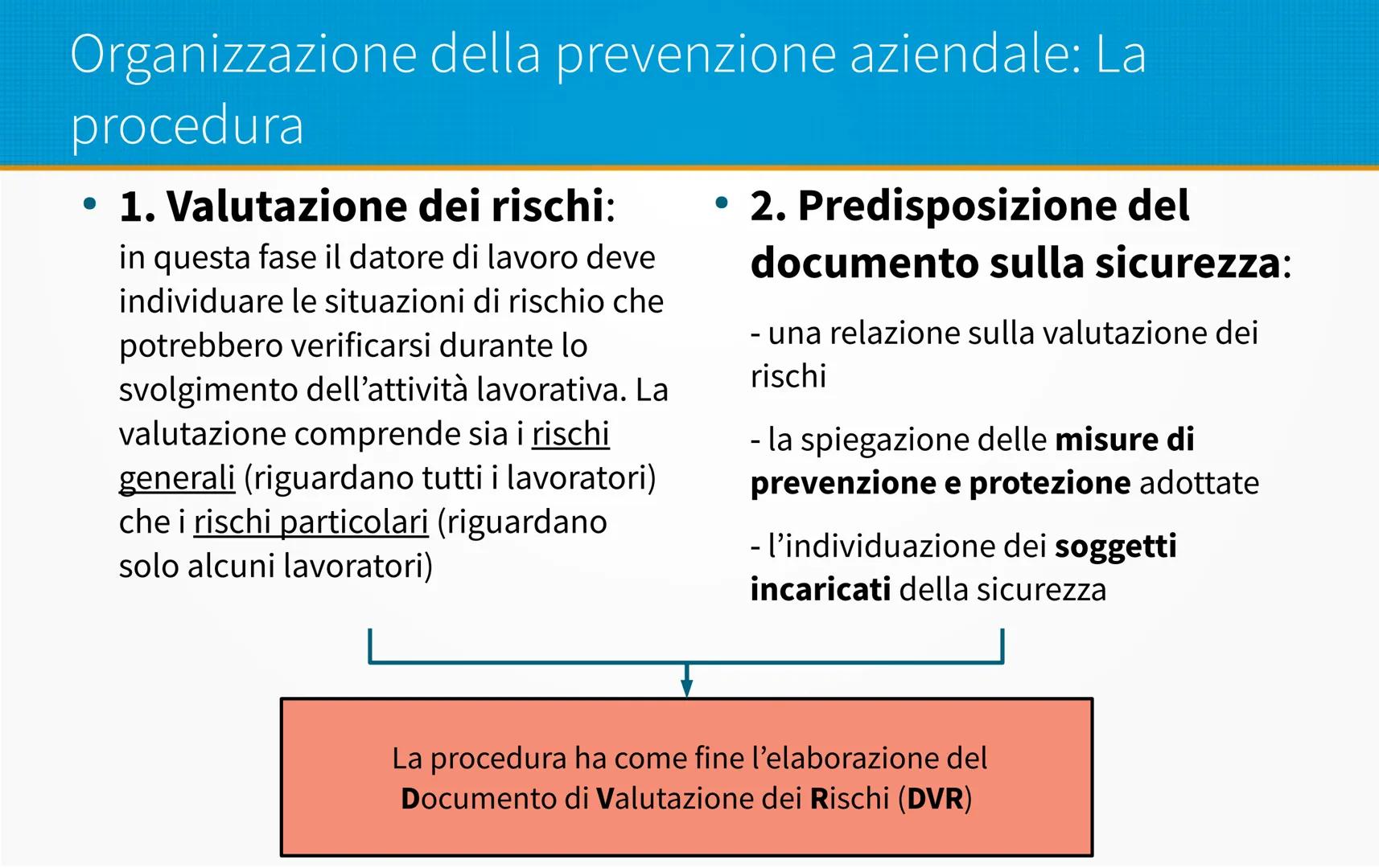 Sicurezza negli ambienti
di lavoro
- L'inquadramento normativo D.lgs 81/08
- Organizzazione della prevenzione aziendale
- Soggetti aziendali