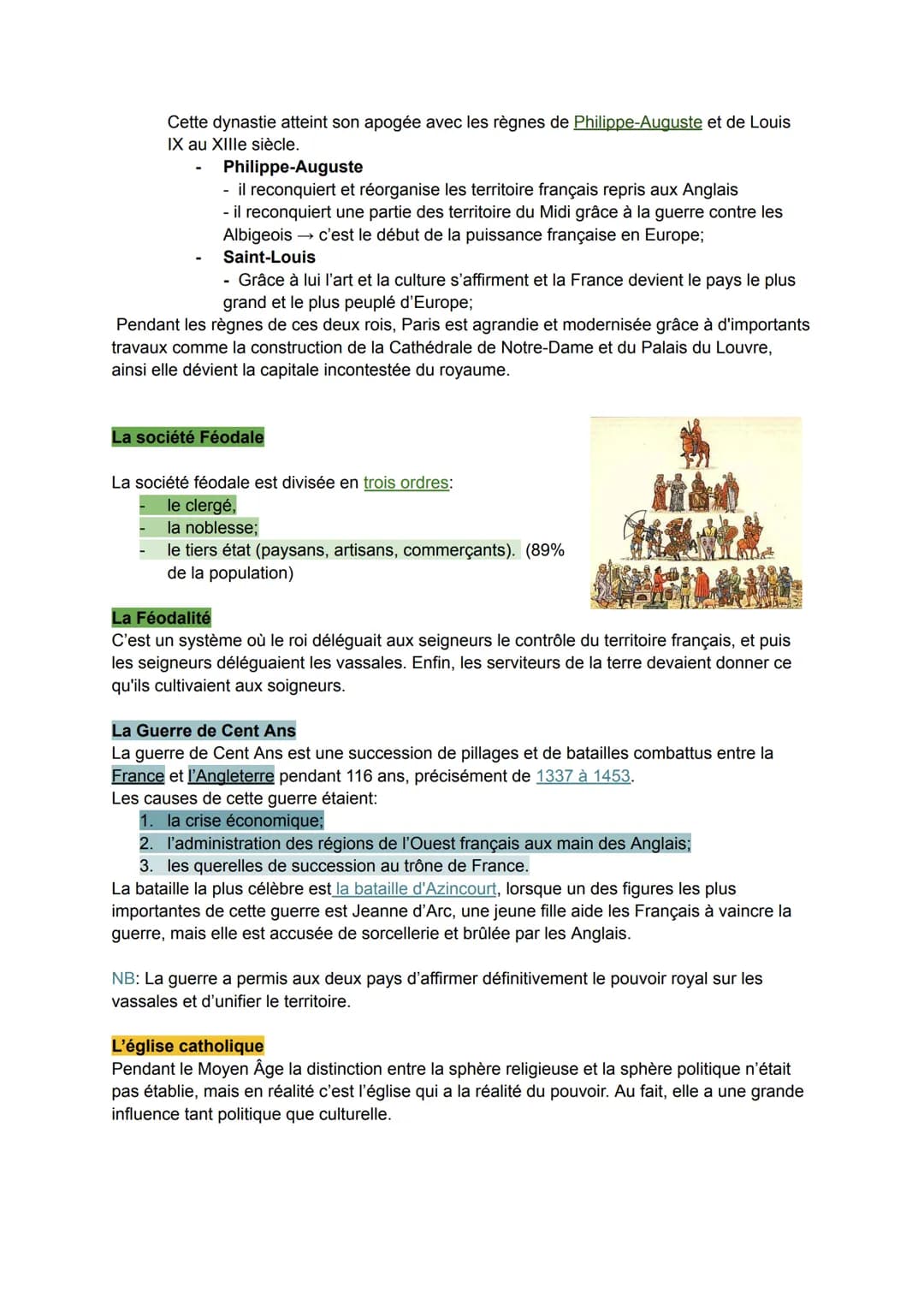 LE MOYEN AGE
Le Moyen Âge est une période qui commence en 476, avec la chute de l'Empire romain
d'Occident et termine en 1492, avec la décou