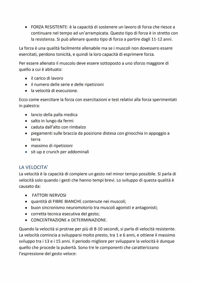 LE CAPACITA' CONDIZIONALI
Le capacità condizionali sono delle capacità che hanno bisogno di essere allenate
spesso e continuamente per far s