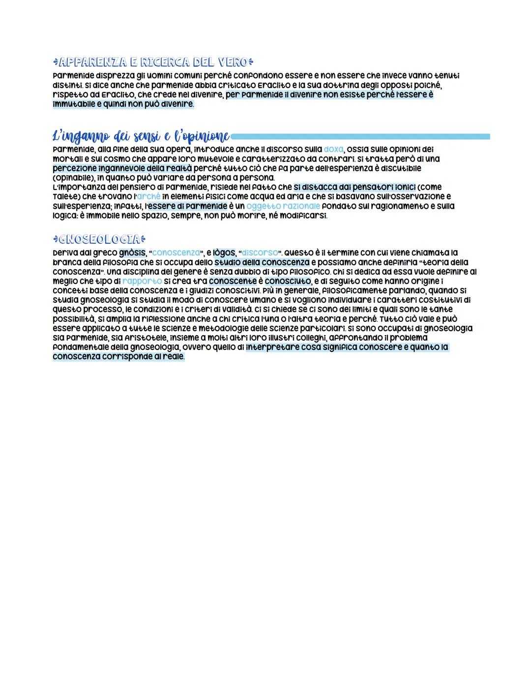 Parmenide
Parmenide, vissuto tra il VI e il v secolo a.c., è uno dei pensatori antichi più importanti e per questo viene
definito il primo P