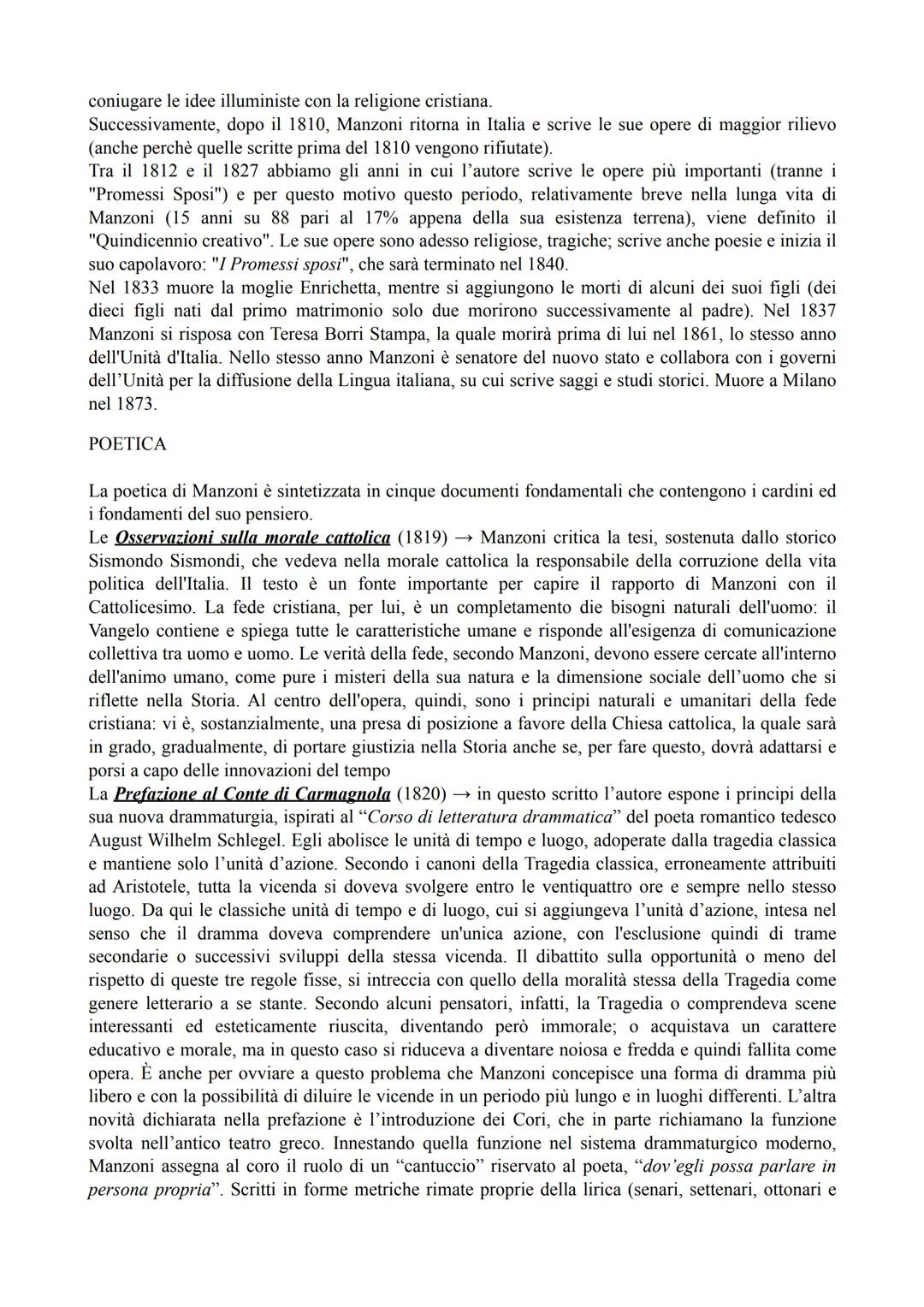 ALESSANDRO MANZONI (1785 - 1873)
E' uno dei pochi scrittori italiani che si definisce <<romantico>>. Si inserisce nel Romanticismo
benchè eg