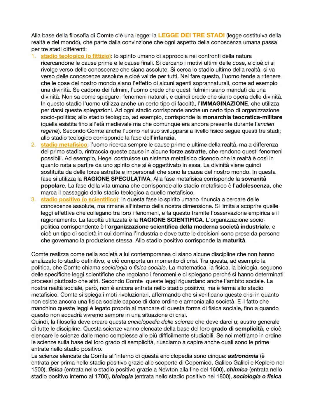 IL POSITIVISMO
Il positivismo è un movimento ottocentesco caratterizzato da un elemento peculiare: l'esaltazione
della scienza in tutte le s