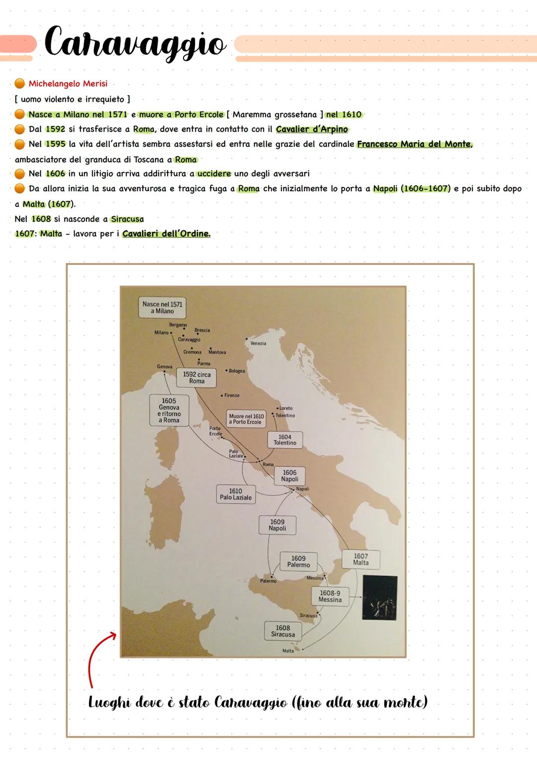 Caravaggio
Michelangelo Merisi
[ uomo violento e irrequieto ]
Nasce a Milano nel 1571 e muore a Porto Ercole [ Maremma grossetana ] nel 1610
