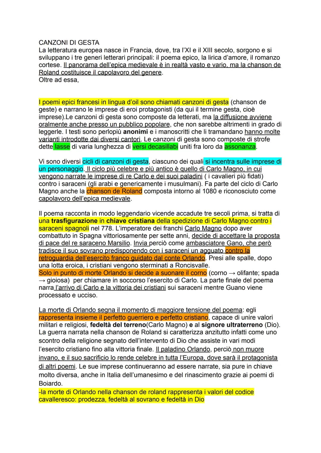 CANZONI DI GESTA
La letteratura europea nasce in Francia, dove, tra l'XI e il XIII secolo, sorgono e si
sviluppano i tre generi letterari pr