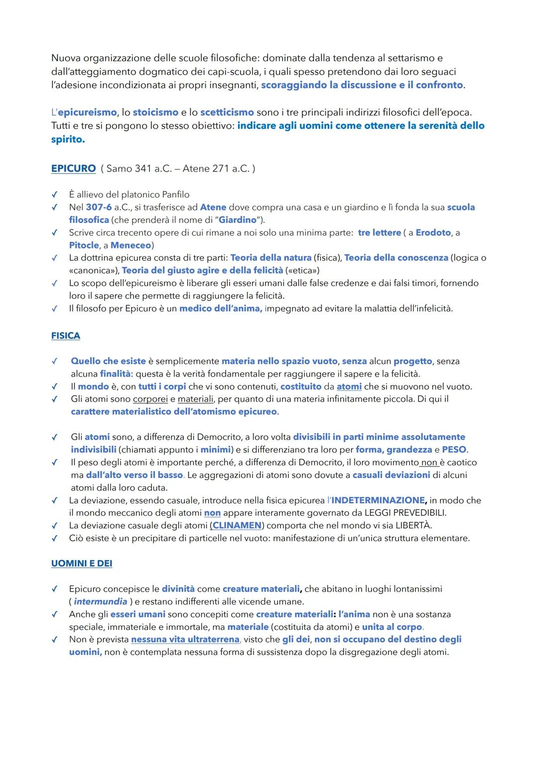 FILOSOFIE ELLENISTICHE
Il periodo che va dal 323 a. C. (morte di Alessandro Magno) e la completa unificazione del Mediterraneo
sotto Roma co