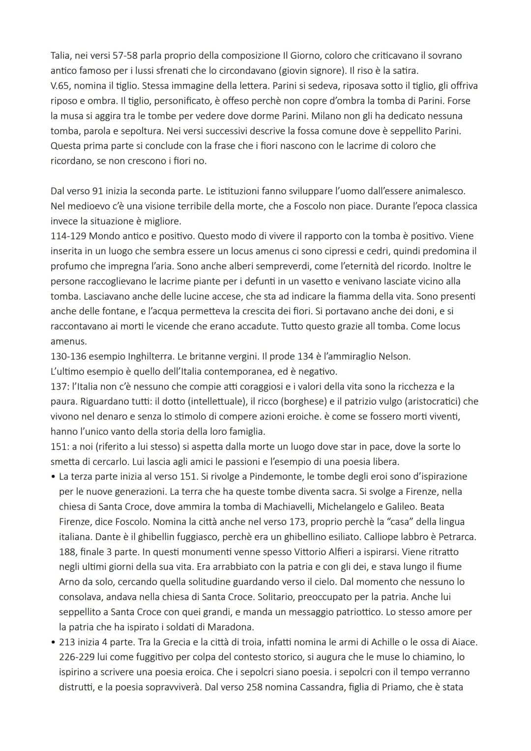 DEI SEPOLCRI, introduzione
Si tratta di un poemetto di 295 endecasillabi sciolti (no rime) sono anche un'epistola in versi. Hanno
un destina