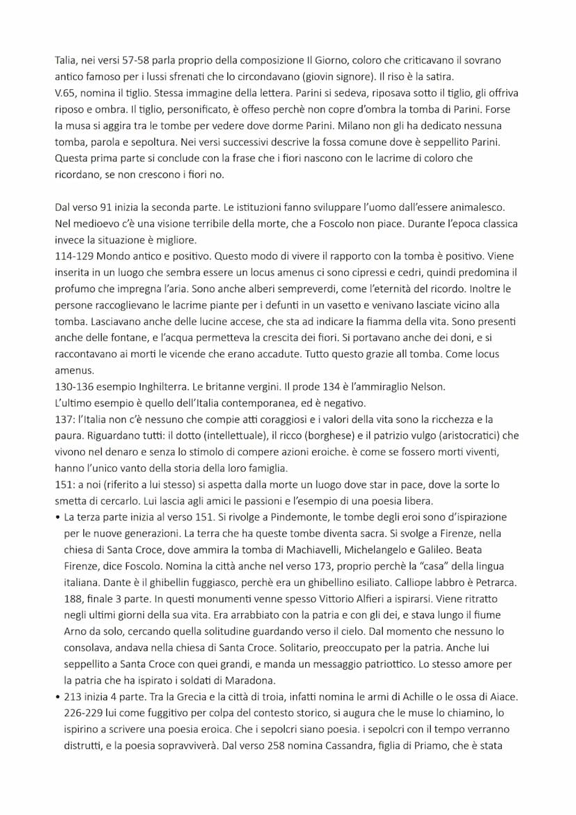 DEI SEPOLCRI, introduzione
Si tratta di un poemetto di 295 endecasillabi sciolti (no rime) sono anche un'epistola in versi. Hanno
un destina