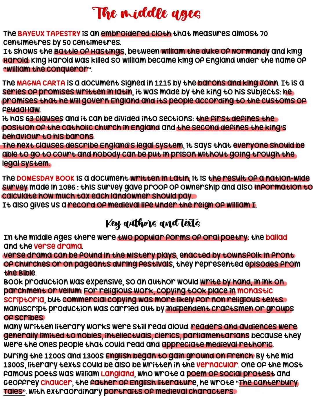 The middle ages
The BAYEUX TAPESTRY is an embroidered cloth that measures almost 70
centimetres by 50 centimetres.
It shows the Battle of Ha