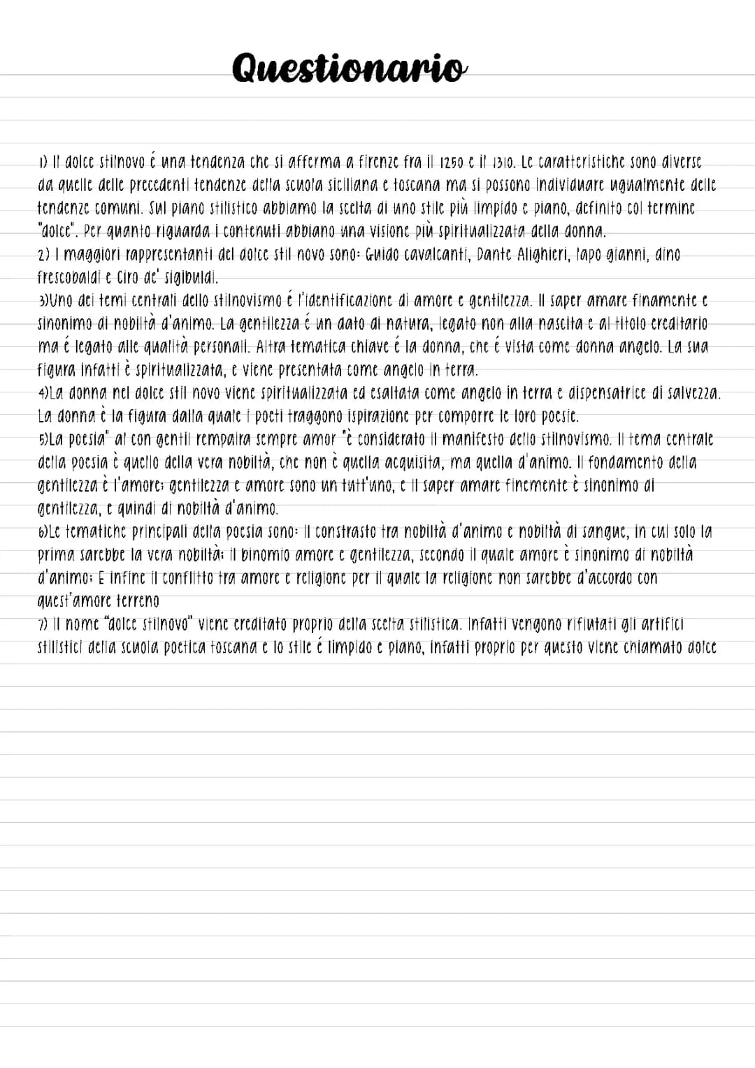 Cosa è il Dolce Stil Novo? Riassunto e Caratteristiche