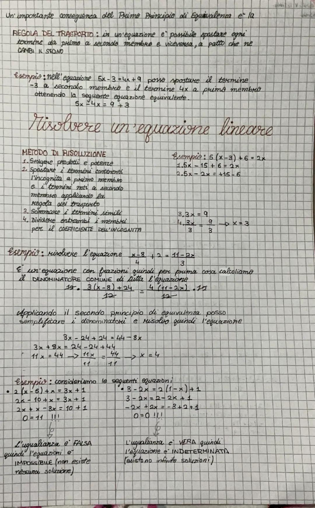 equazioni lineare
equazioni: un'equazione è un ugualianza tra due
espressioni letterall
Le due espressioni uguagliate si dicono MEMBRI dell'