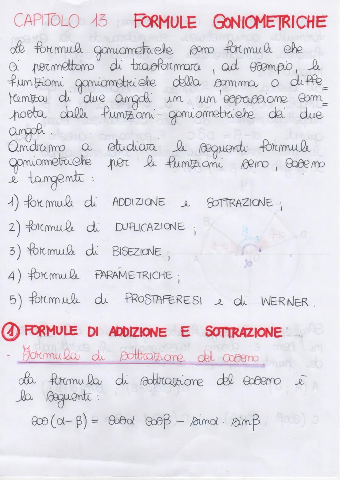 Formule Goniometriche Essenziali