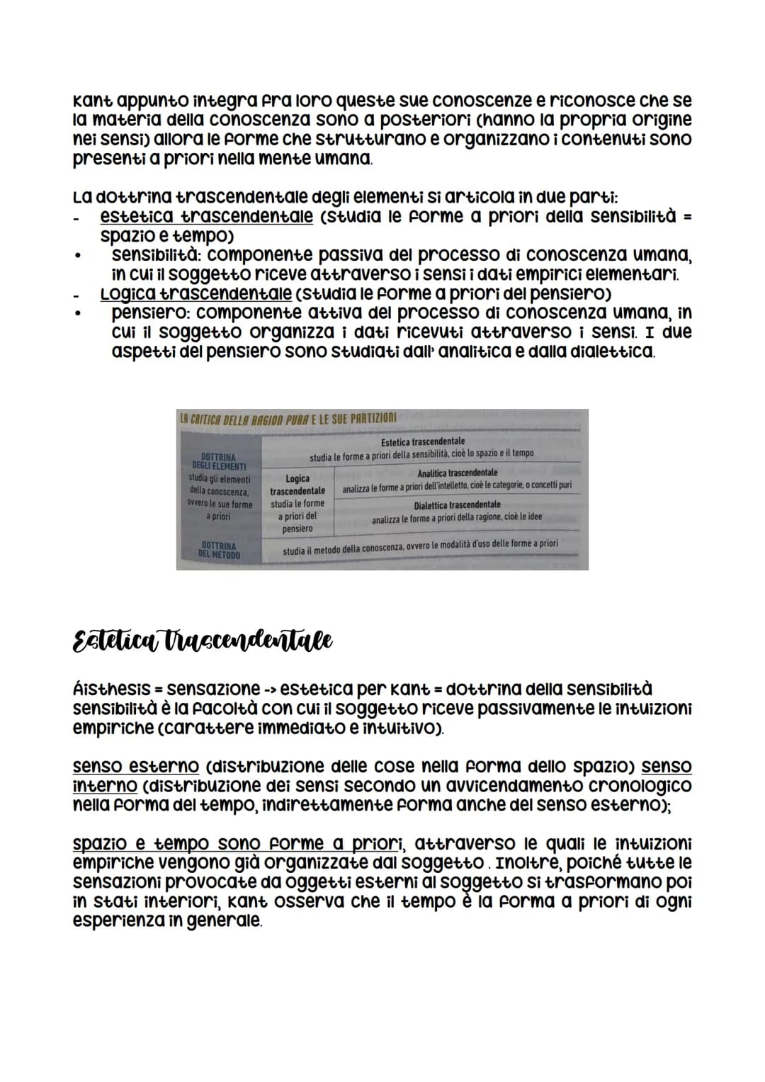 La critica della ragion pura
Dopo la dissertazione del 1770 trascorre circa 11 anni elaborando i
concetti fondamentali presenti poi nei test
