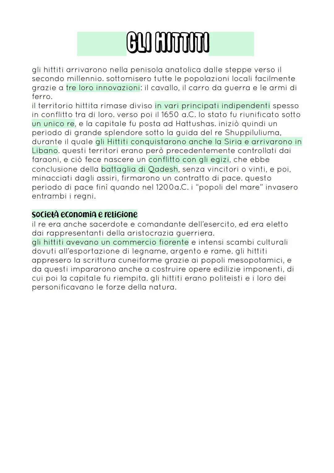 GLI HITTITI
gli hittiti arrivarono nella penisola anatolica dalle steppe verso il
secondo millennio. sottomisero tutte le popolazioni locali