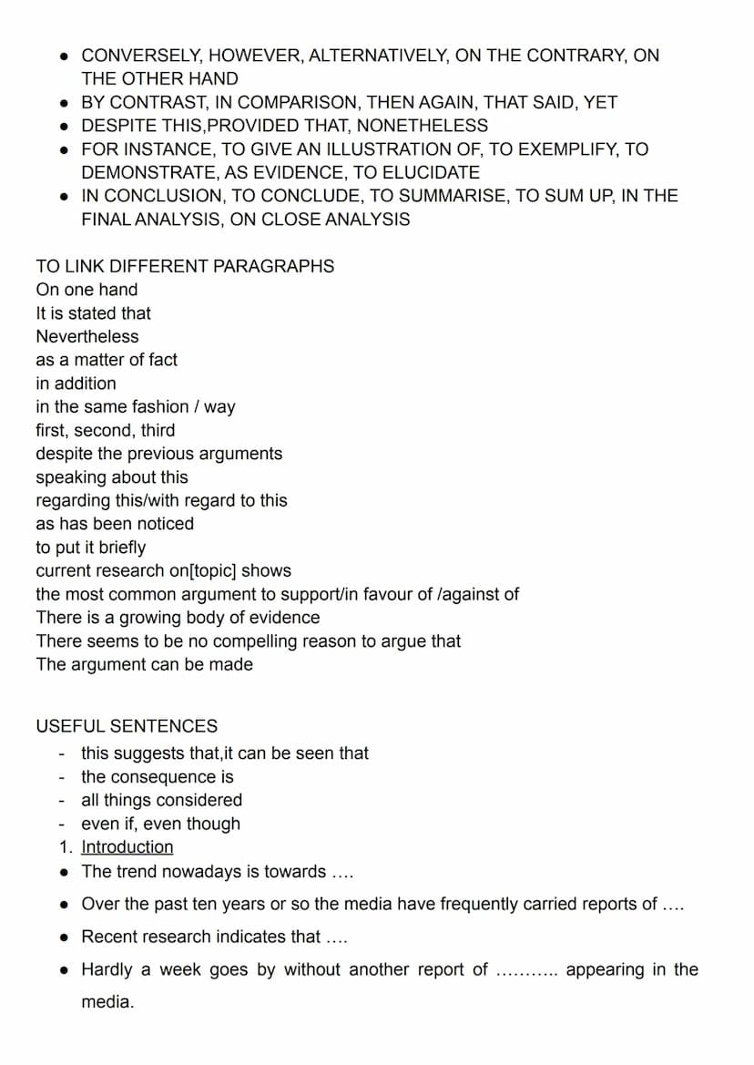 STRUCTURE:
Introduction
Present and develop the essay question in your introduction
1 st body paragraph
State your 1st argument and give a r