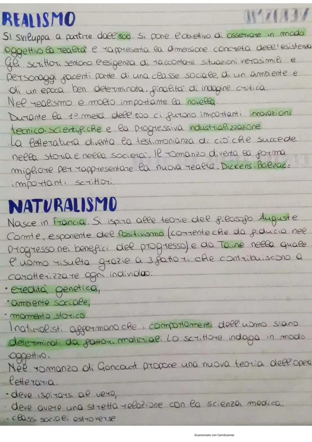 REALISMO
Si Sviluppa a partire doel'soo. Si pone l'obiettivo di osservare in modo
oggettivo la realta' e rappresenta la dimensione concreta 