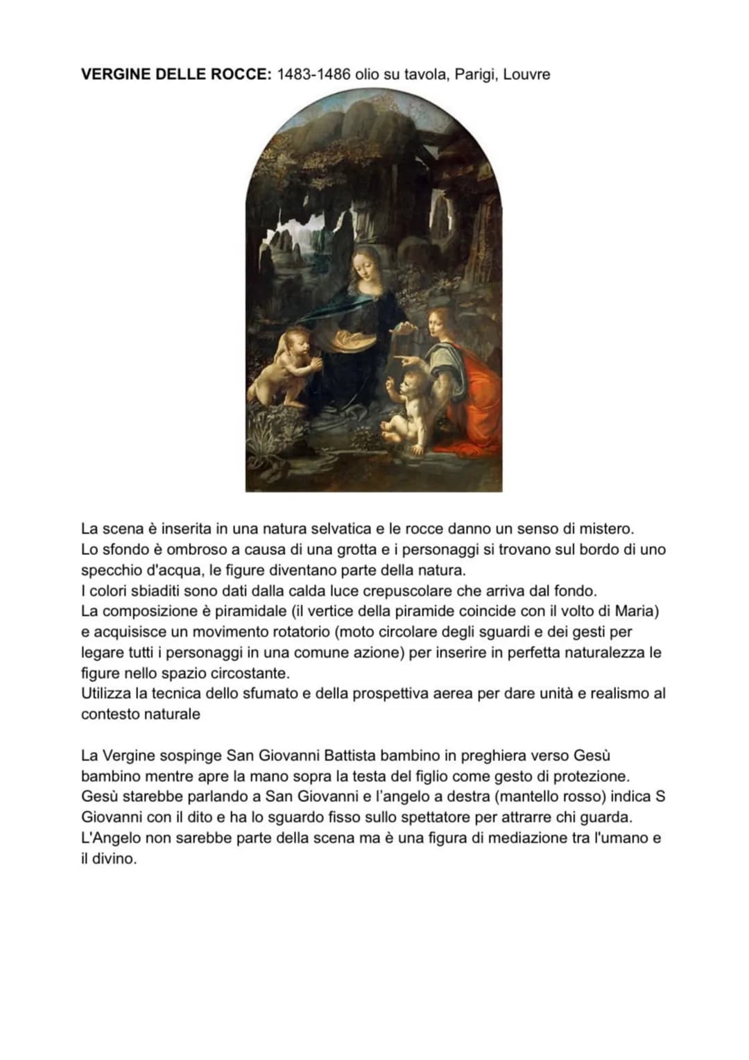 LEONARDO
ANNUNCIAZIONE: olio su tavola, Firenze, Galleria degli Uffizi, 1472-1475
E
Mostra un'attenzione alla resa dell'atmosfera del tutto 