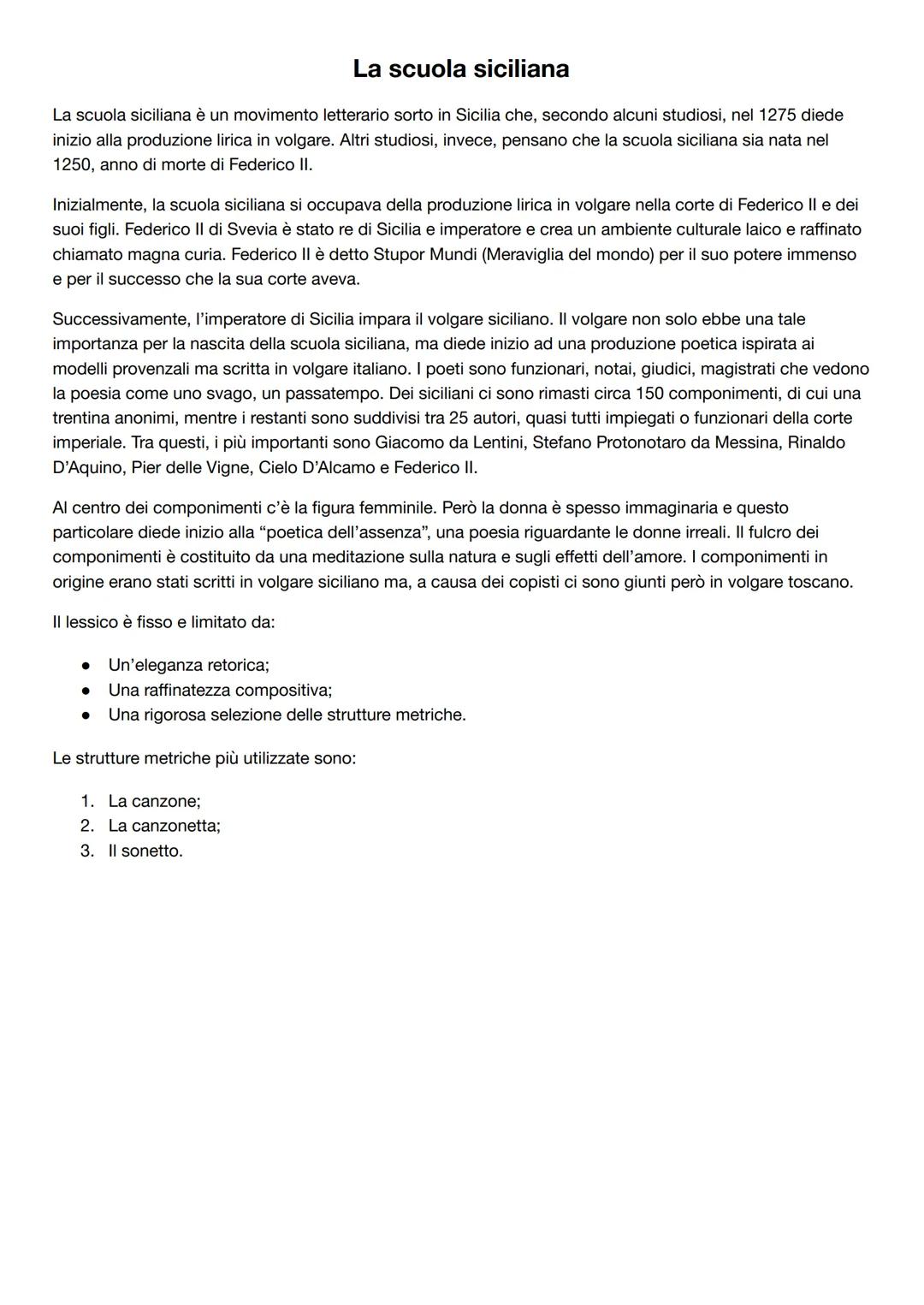 La poesia provenzale
Nella Francia Meridionale si diffonde la lingua d'oc, parlata nelle corti e utilizzata dai trovatori in una
produzione 