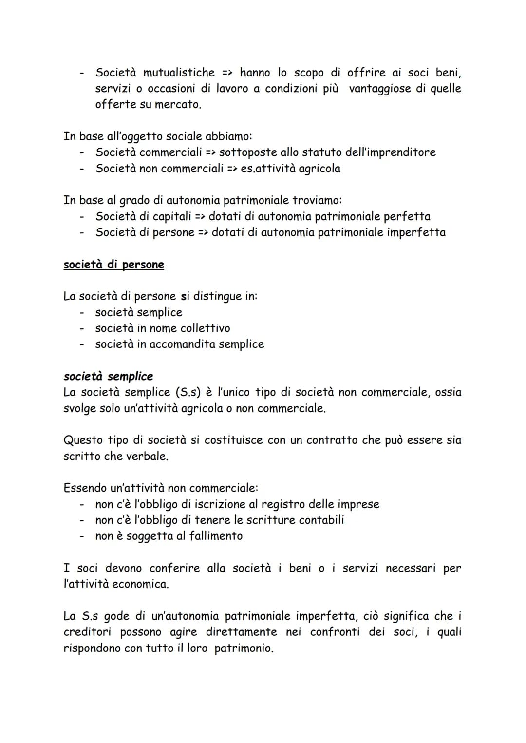 LA SOCIETÀ
Un'attività economica può essere esercitata dalla singola persona (impresa
individuale) o da più persone (impresa collettiva).
La