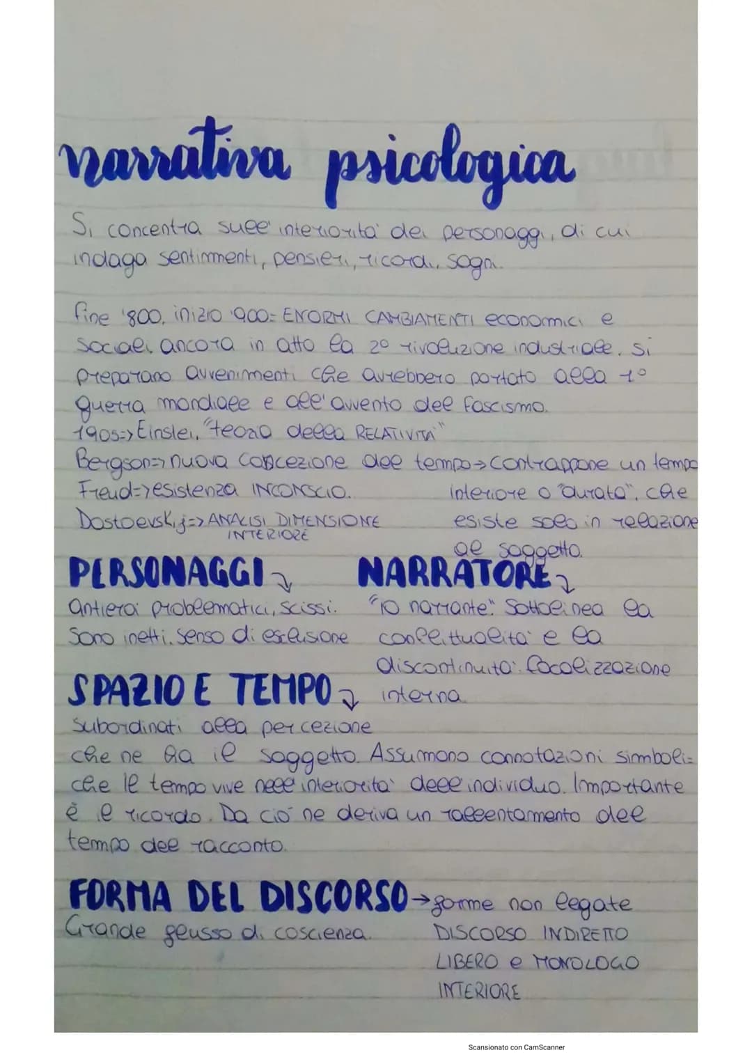narrativa psicologica cont
Si concentra suee interiorita' dei personaggi, di cui
indaga sentimenti, pensieri, ricordi, sogni..
fine '800. in