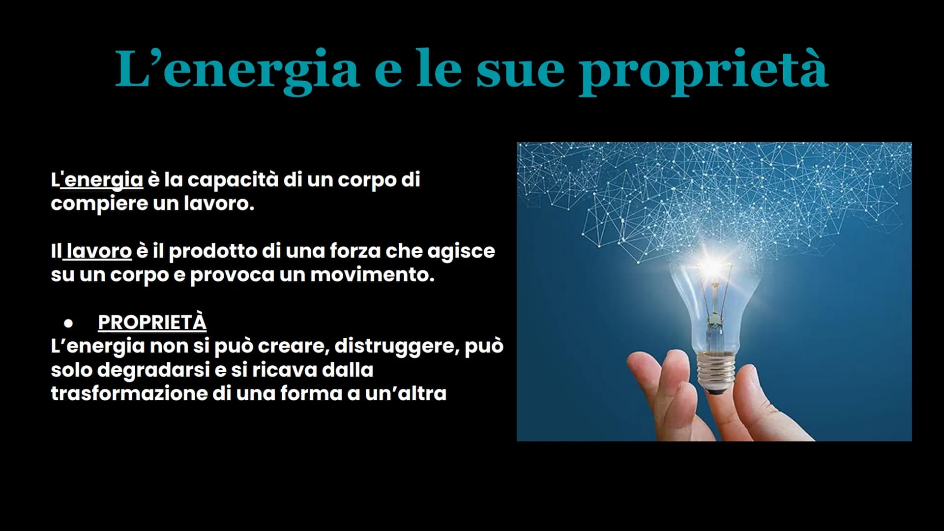 L'energia
Asia Brambilla L'energia e le sue proprietà
L'energia è la capacità di un corpo di
compiere un lavoro.
Il lavoro è il prodotto di 