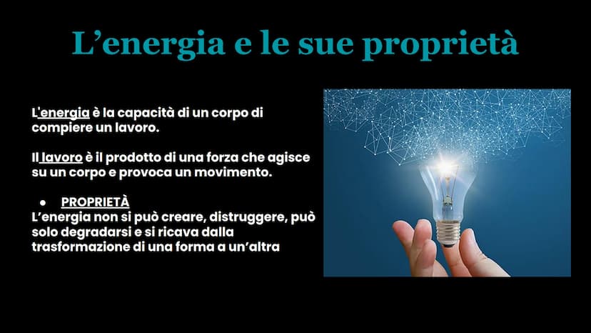 L'energia
Asia Brambilla L'energia e le sue proprietà
L'energia è la capacità di un corpo di
compiere un lavoro.
Il lavoro è il prodotto di 