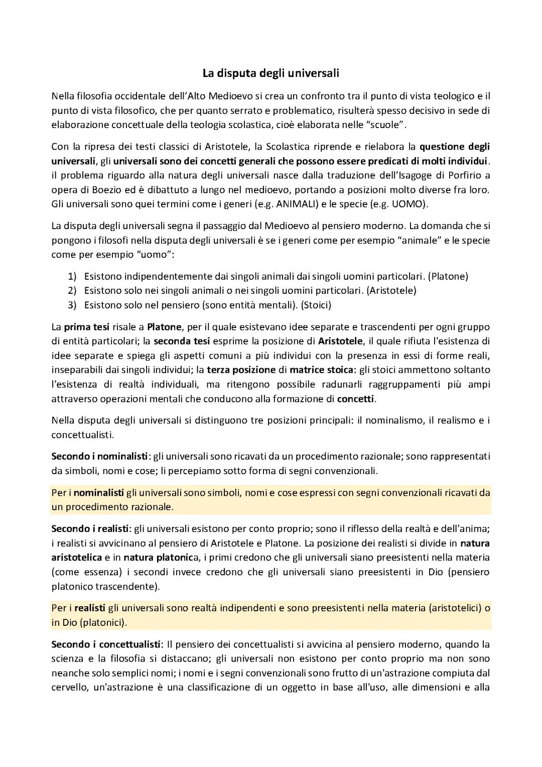 La disputa degli universali