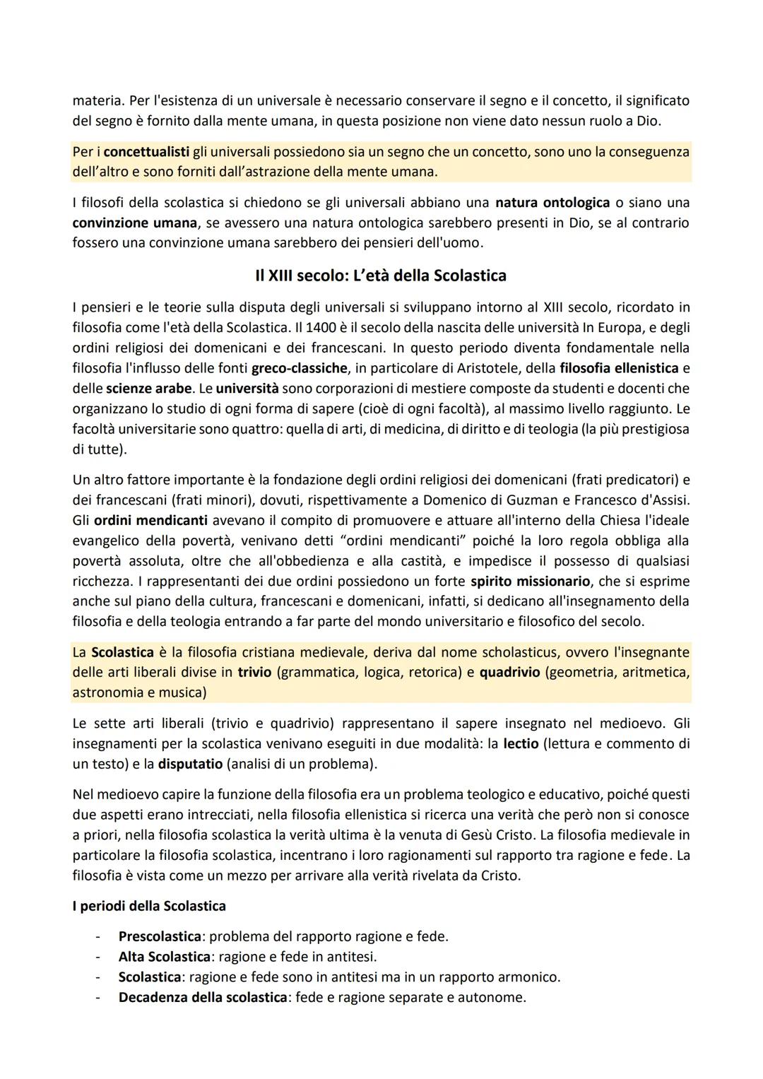 La disputa degli universali
Nella filosofia occidentale dell'Alto Medioevo si crea un confronto tra il punto di vista teologico e il
punto d
