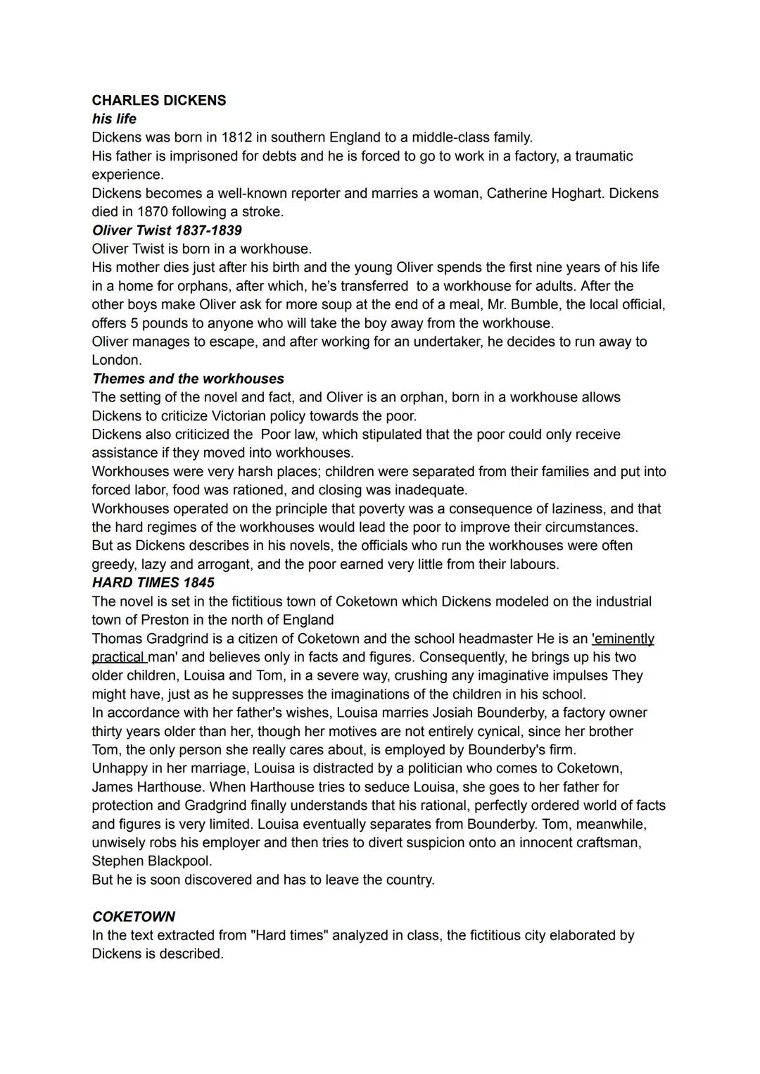 CHARLES DICKENS
his life
Dickens was born in 1812 in southern England to a middle-class family.
His father is imprisoned for debts and he is