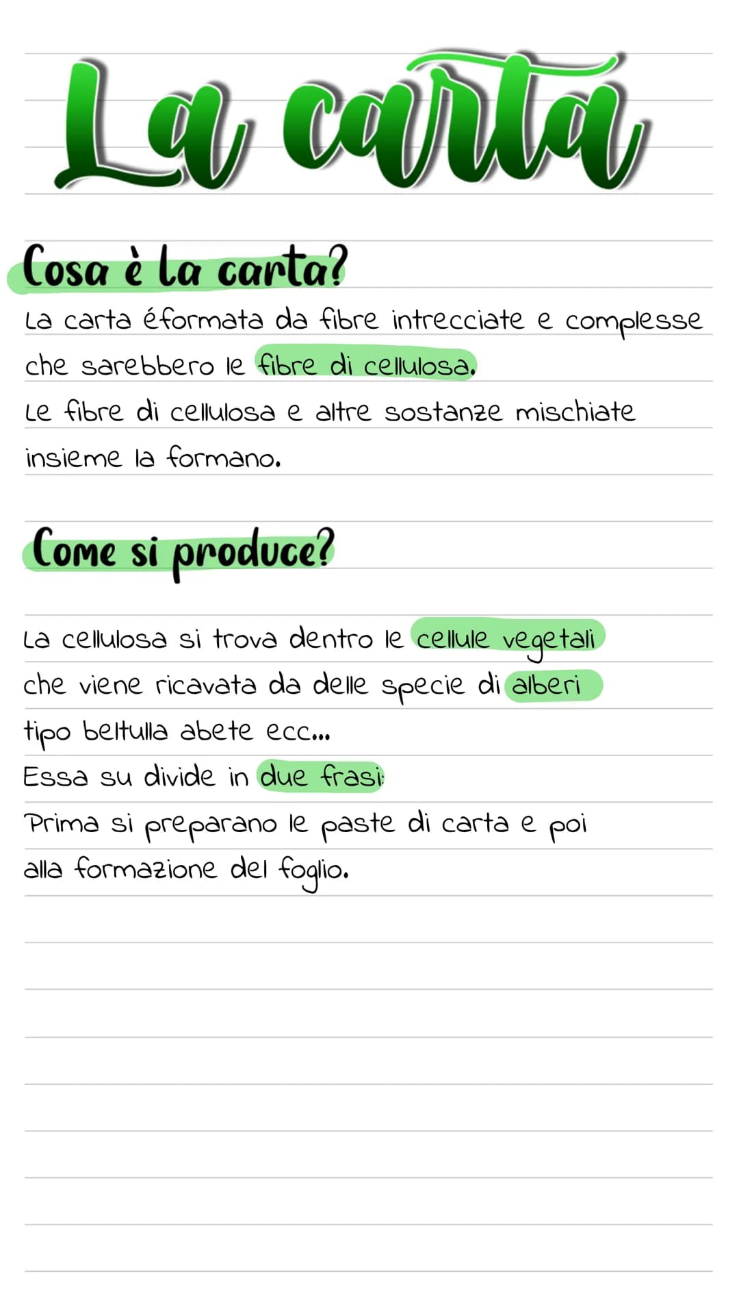 La carta
Cosa è la carta?
La carta éformata da fibre intrecciate e complesse
che sarebbero le fibre di cellulosa.
Le fibre di cellulosa e al