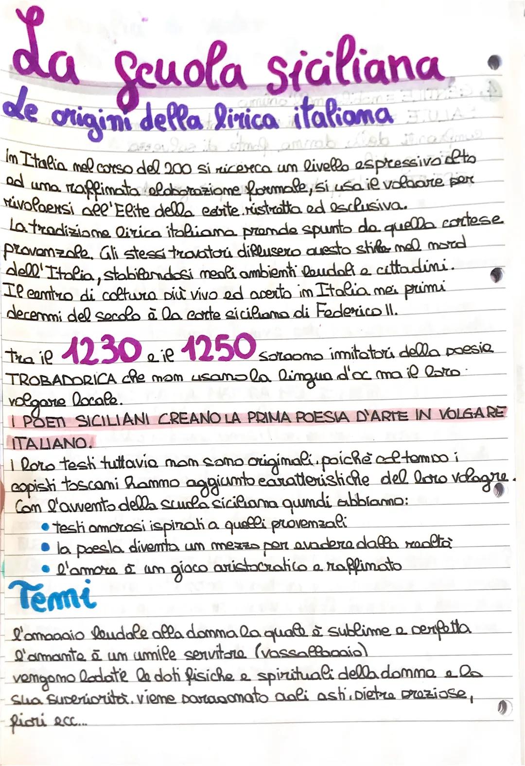 La
Scuola Siciliana
de origim della lirica italiana
A
ed
Que it stm ammab Alob trams
In Italia nel corso del 200 si ricerca un livello espre