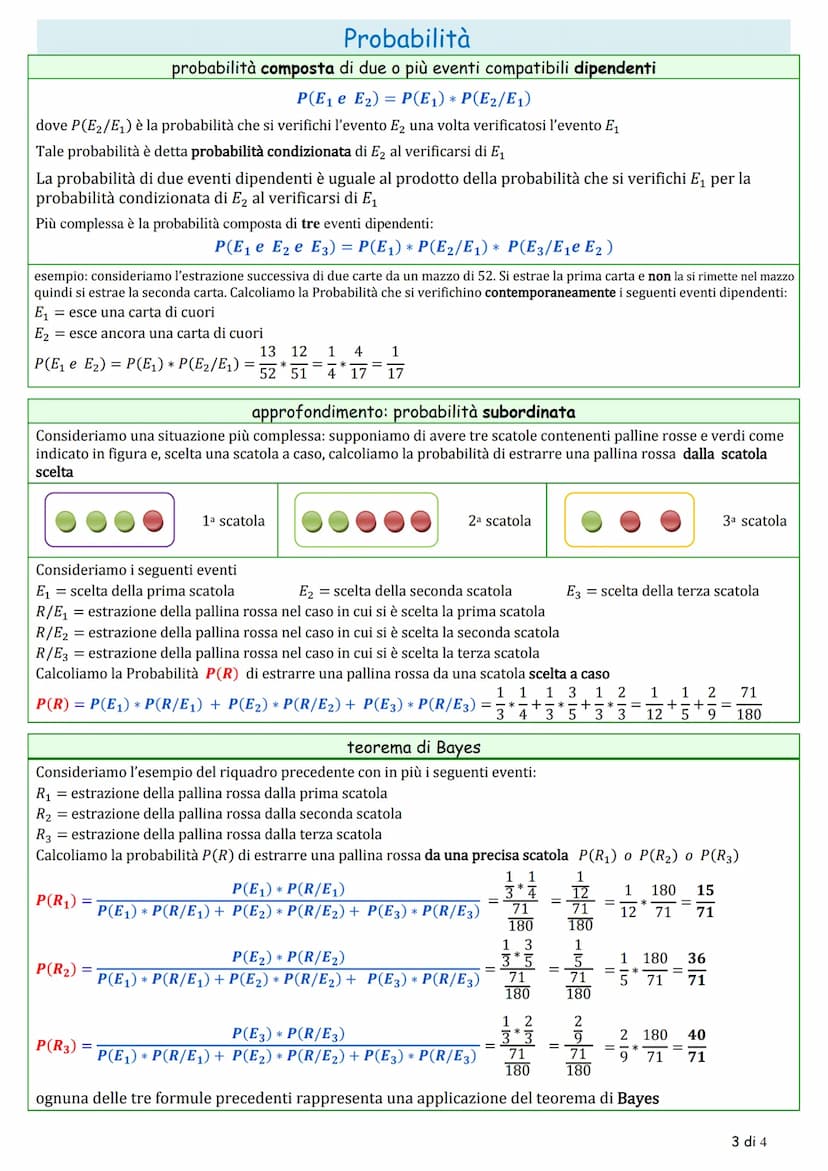 Probabilità
definizione classica di probabilità
numero di casi favorevoli
numero di casi possibili
P(E) è la probabilità che si verifichi l'