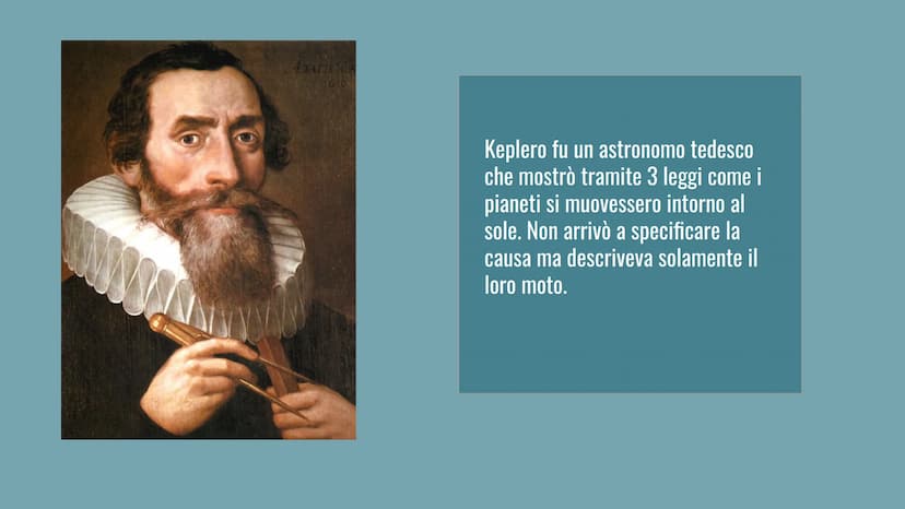 Le leggi di Keplero M
ATATIS SUA
Keplero fu un astronomo tedesco
che mostrò tramite 3 leggi come i
pianeti si muovessero intorno al
sole. No
