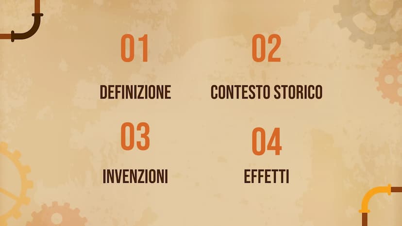 3
RIVOLUZIONE
INDUSTRIALE
JUJ
t 01
DEFINIZIONE
03
INVENZIONI
02
CONTESTO STORICO
04
EFFETTI H
C
01
DEFINIZIONE
"Rivoluzione industriale": un