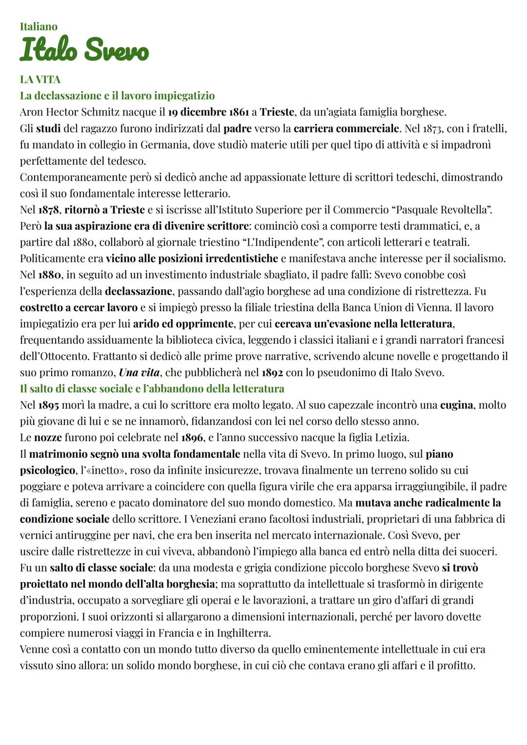 
<h2 id="ladeclassazioneeillavoroimpiegatizio">La declassazione e il lavoro impiegatizio</h2>
<p>Italo Svevo, pseudonimo di Aron Hector Schm