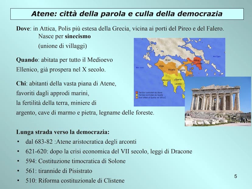 Sparta e Atene
due opposti
modelli politici
i
Licurgo
Solone
1 Sparta: città della guerra
Dove: in Laconia (tra VIII eVII sec. conquista del
