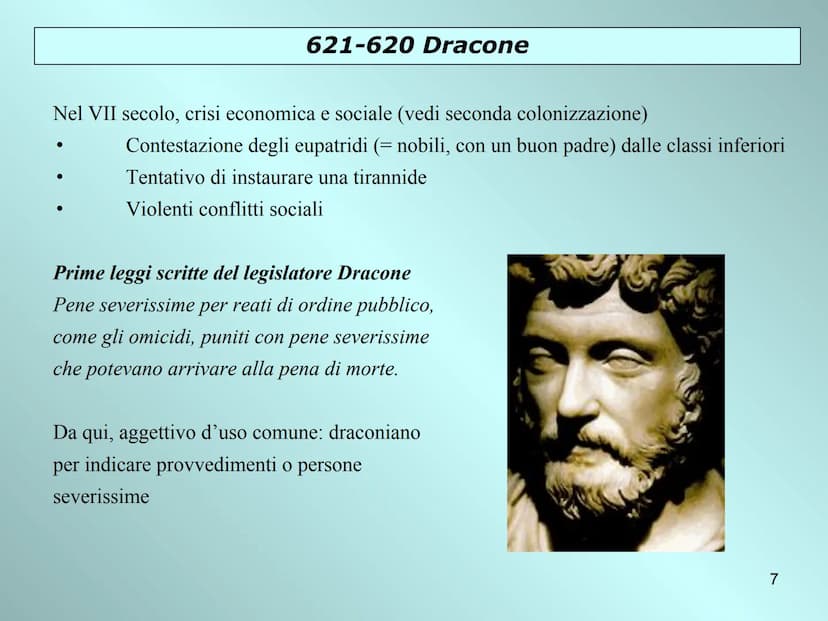 Sparta e Atene
due opposti
modelli politici
i
Licurgo
Solone
1 Sparta: città della guerra
Dove: in Laconia (tra VIII eVII sec. conquista del