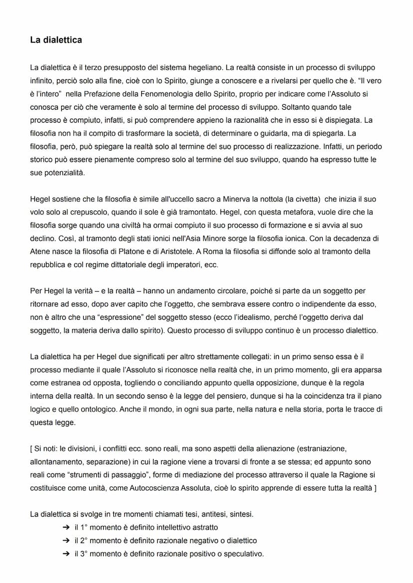 HEGEL
Il pensiero hegeliano si presenta come una costruzione in sé compiuta e armonica che segue un
modello di sviluppo unitario e il cui as