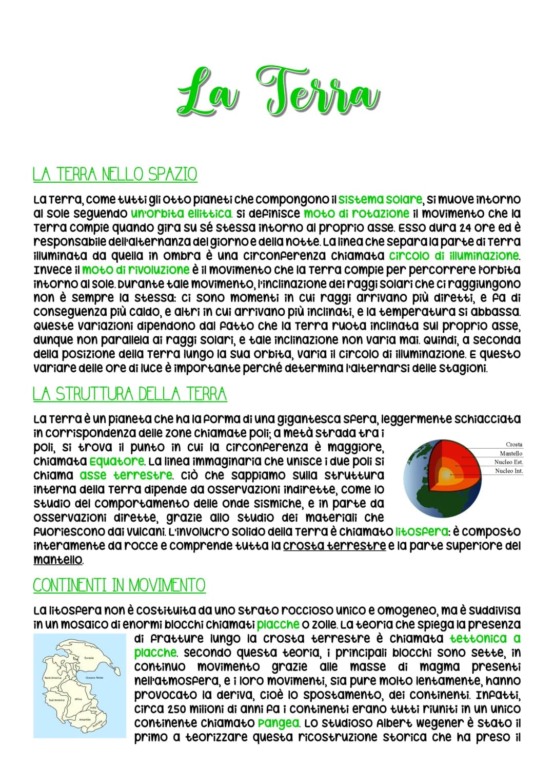 La Terra
LA TERRA NELLO SPAZIO
La Terra, come tutti gli Otto pianeti che compongono il sistema solare, si muove intorno
al sole seguendo un'