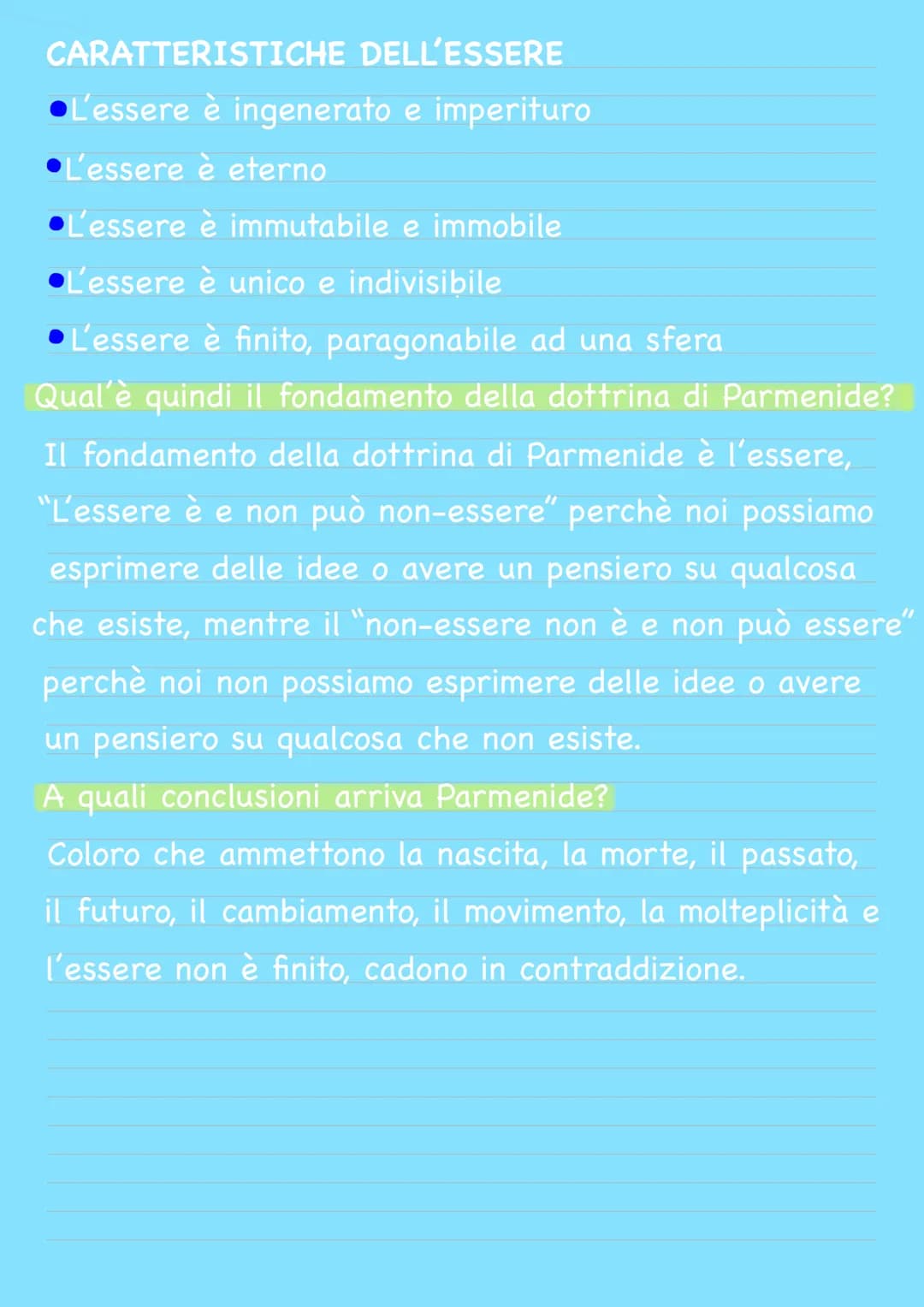Parmenide
Nasce ad Elea, intorno al 550 a.C.
Con Parmenide viene meno l'interesse per la natura a
cui tutto ha origine e a cui tutto torna, 