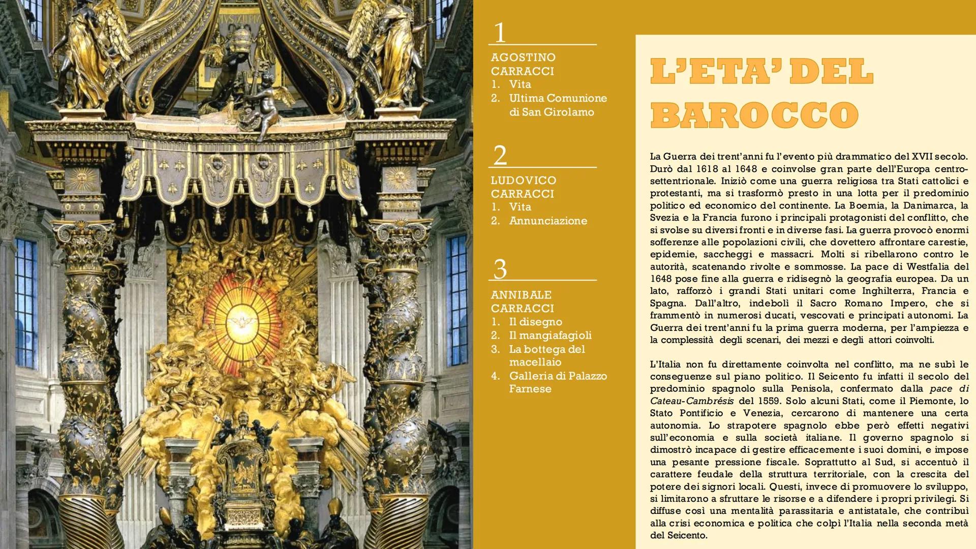 1
AGOSTINO
CARRACCI
1. Vita
2. Ultima Comunione
di San Girolamo
2
LUDOVICO
CARRACCI
1. Vita
2. Annunciazione
3
ANNIBALE
CARRACCI
1. Il diseg