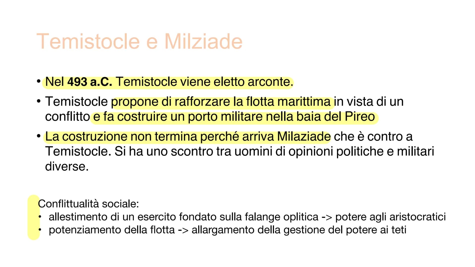 Guerre persiane
Dopo aver conquistato la Tracia e la Macedonia, Dario, parte verso la
Grecia per conquistare le città ionie Ribellione della